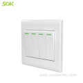 16AX250V Light Switch 4Gang 1Way White Wide Rocker